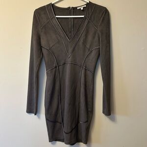 Charlotte Russe brown suede feel dress with satin stripes new w/o tags size S